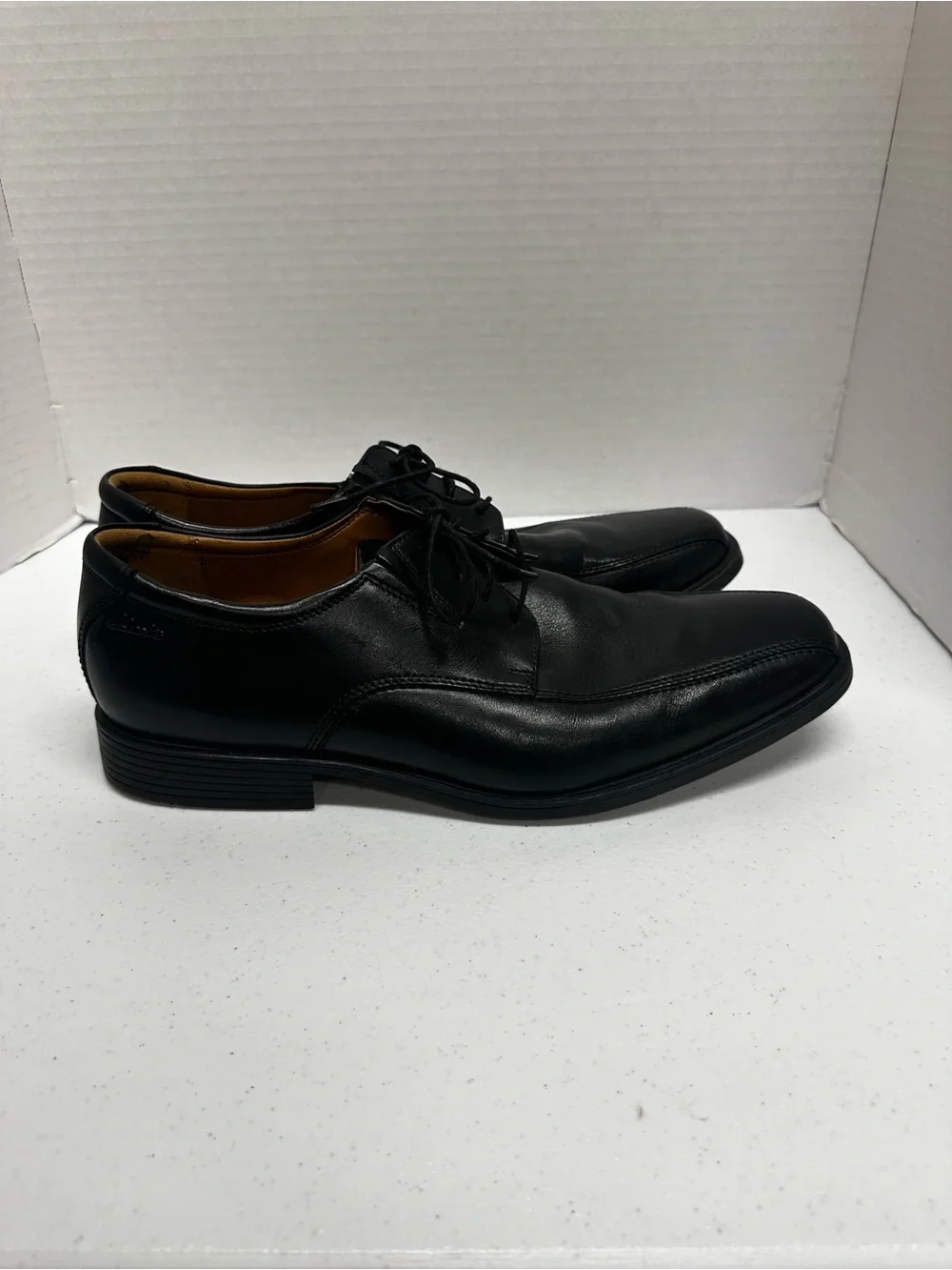 Clarks Collection Black Leather Oxford Dress Shoes Men’s 11.5 Cushion Soft